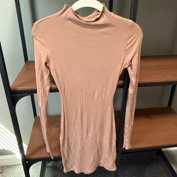 naked wardrobe Dresses & Skirts - Small Naked Wardrobe Rib Mini Skirt Bodycon Light Brown/Beige Pink NWT